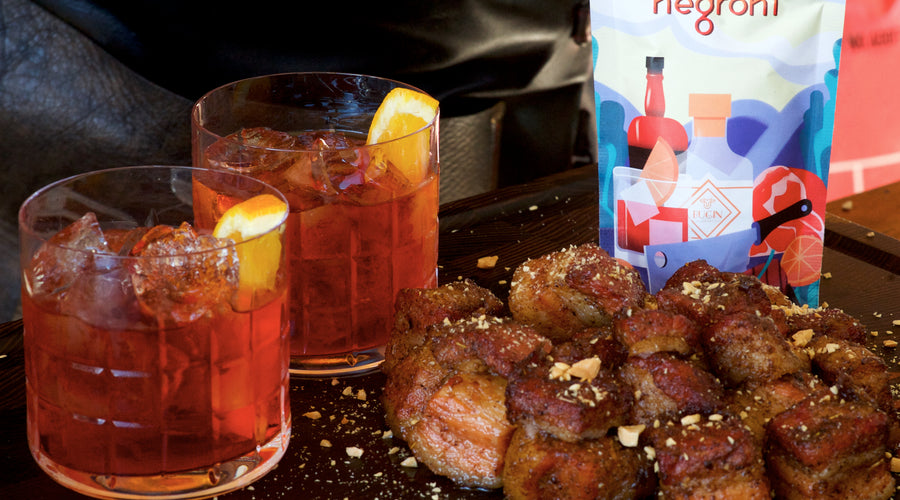 Negroni Burnt Ends - Bocconcini di Pancetta al Negroni