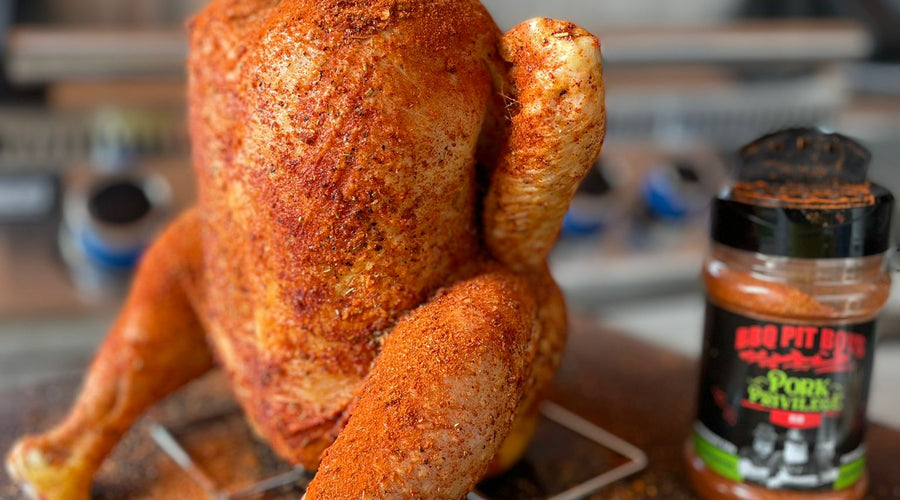 Beer Can Chicken con Barbecue a Gas