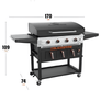 Blackstone Original 36'' Piastra 4 fuochi a gas con friggitrici ad aria