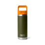 YETI Borraccia 18 oz - Colour Straw Bottle Olive/King Crab Orange