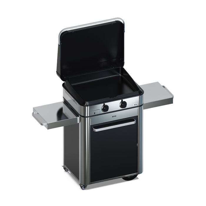 Combo ENOSIGN 65 Nero e Inox - Plancha Gas con carrello