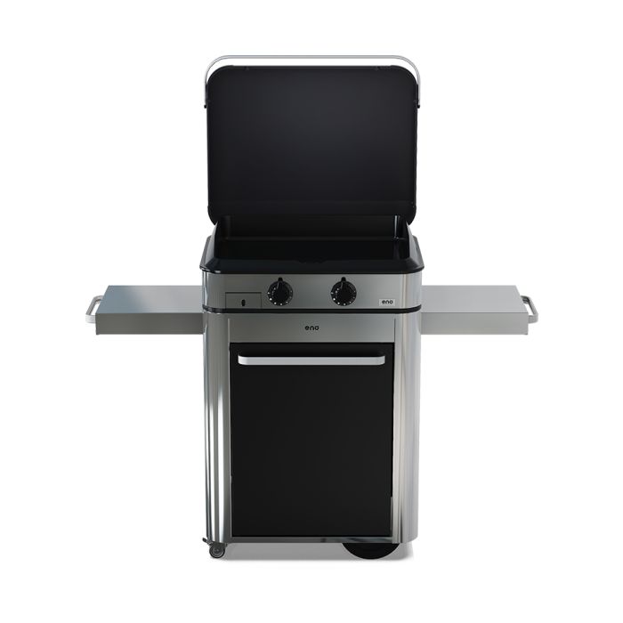Combo ENOSIGN 65 Nero e Inox - Plancha Gas con carrello