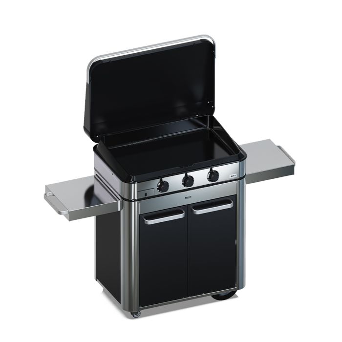 Combo ENOSIGN 80 Nero e Inox - Plancha Gas con carrello