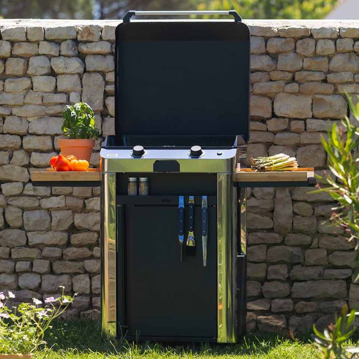 Combo FUSION 60 Inox - Plancha Gas con carrello