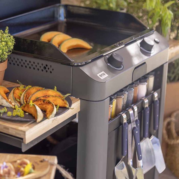 Combo FUSION 60 Grigio Scuro - Plancha Gas con carrello