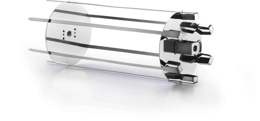 Spiedino Verticale Per Barbecue In Acciaio Inox - Con Teglia E 3 Punte Intercambiabili (20-30 Cm) Per Pollo, Shawarma, Pesce